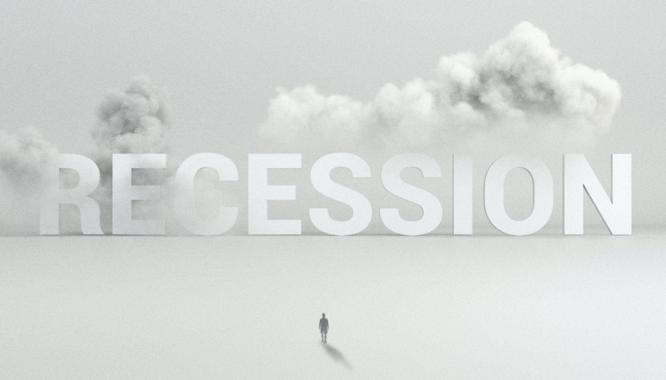 the word ‘recession’ highlighted against a white background