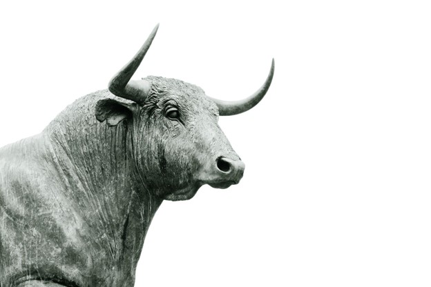Statue of a bull. U.S. Market