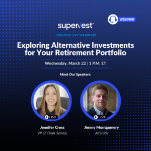 exploring alternative investments for your retirement portfolio webinar banner