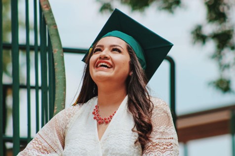 A student at a graduation ceremony