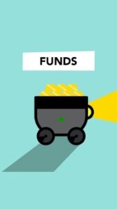 Illustration of carriage with gold for funds concept US Economy