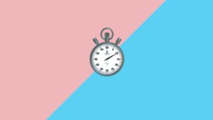 A stopwatch against a pink and blue background. Resilience