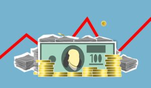 Digital image of cash, coins and an ascending line graph. Due Diligence MCA Investments