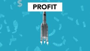 Illustration of rocket flying falling money banknotes Wine Investments