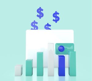 Digital rendering of bar graphs with blue dollar signs for ‘Why You Need to Know the Difference: Accredited Investor vs. Qualified Eligible Person’