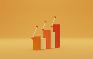 Digital rendering of orange bar graphs for ‘2024 Outlook- Balancing Corporate Earnings and Economic Growth’
