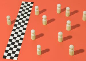 Digitized image showing racing figures trying to reach a finish line, for “Why Understanding the Sharpe Ratio Matters for Investors”
